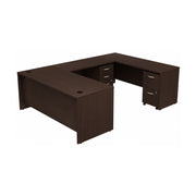 Bush Business Furniture Series C 72W U-Station with 2-Drawer Mobile Pedestal and 3-Drawer Mobile Pedestal - 71.1" Width x 107.09" Depth x 29.8" Height
