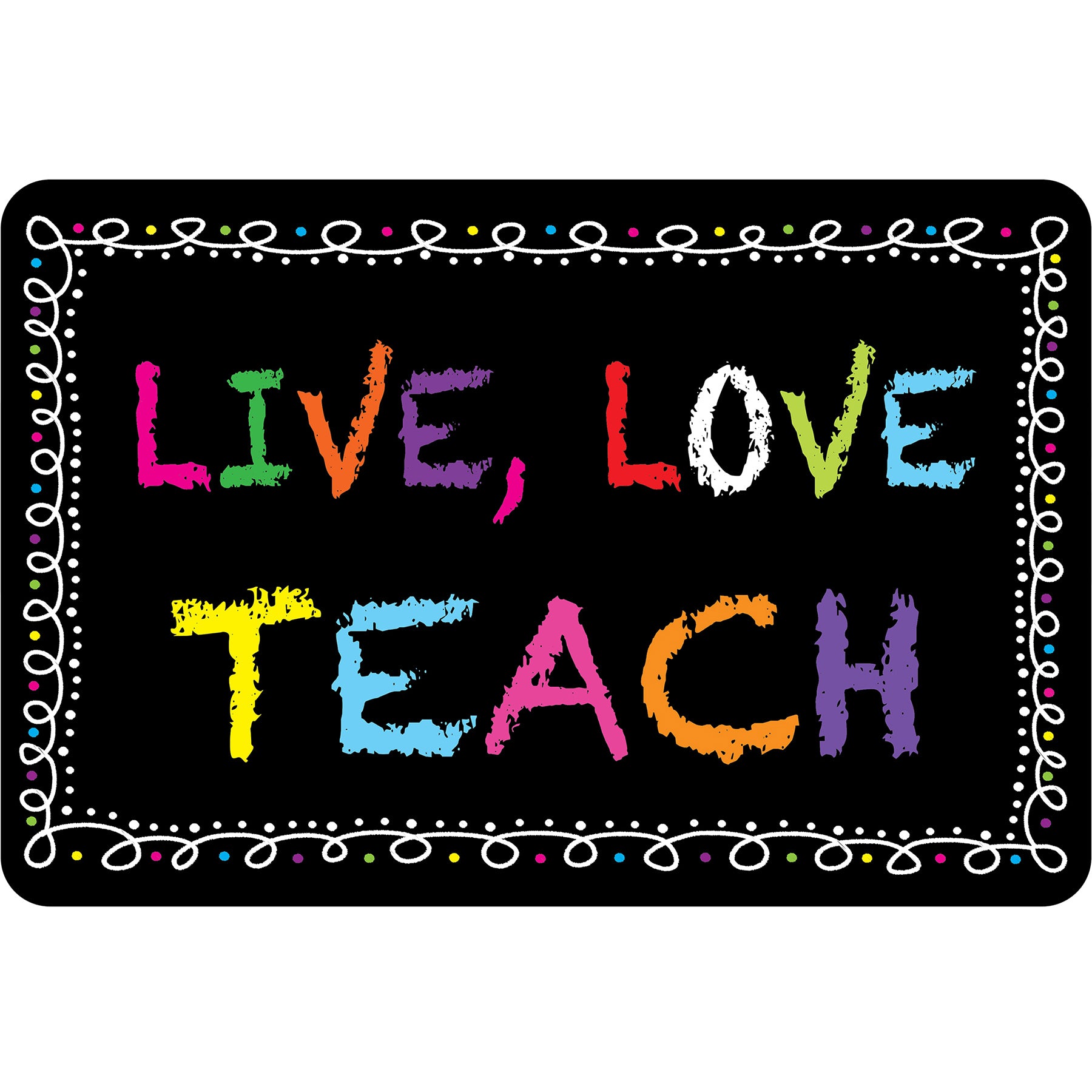 The Original Fun Mat®, Computer Mouse Pad, 11.75x8 in, Teacher Inspiration, Live Love Teach, Chalkloop Pattern