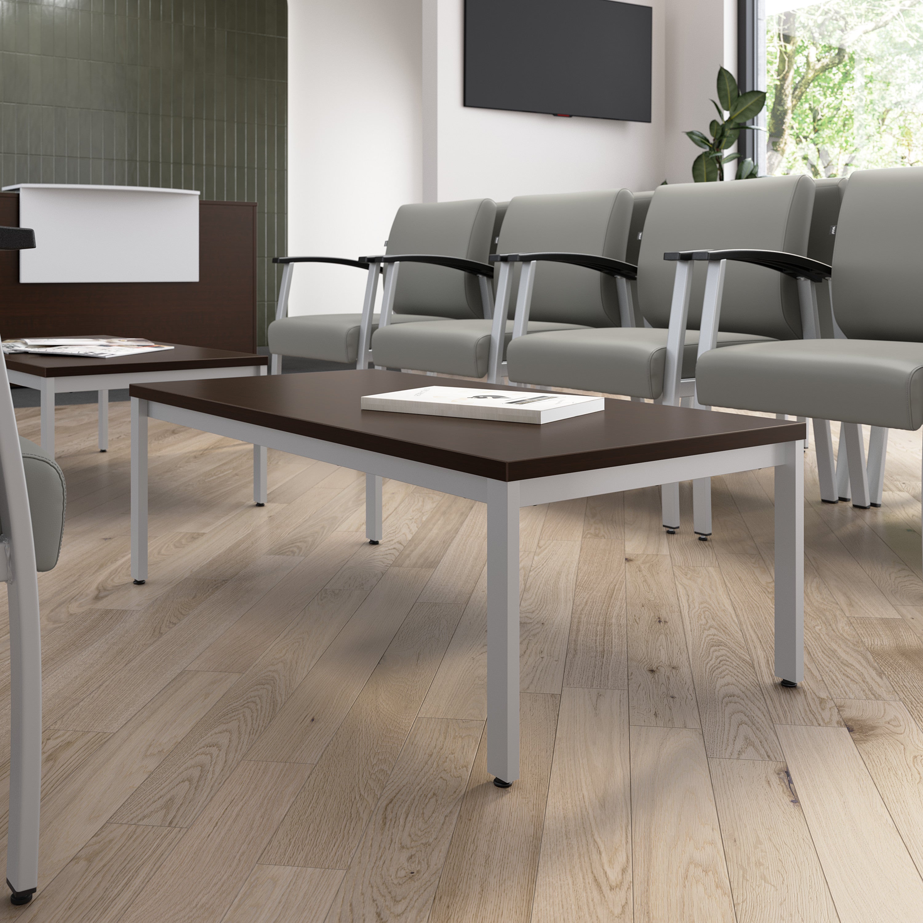 Bush Business Furniture Arrive Waiting Room Coffee Table in Mocha Cherry - 47.6" Width x 23.35" Depth x 15.85" Height