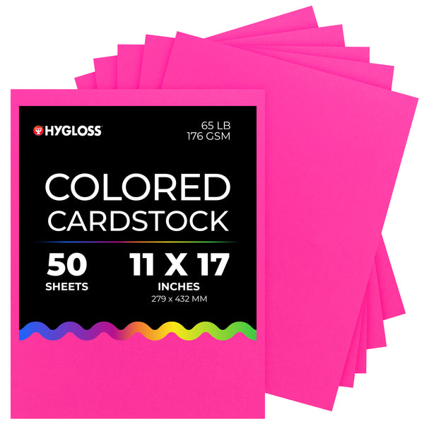Hygloss Colored Cardstock - 11"x17", 50 sheets, Black