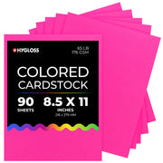 Hygloss Colored Cardstock - 8.5"x11", 90 sheets, Fuchsia