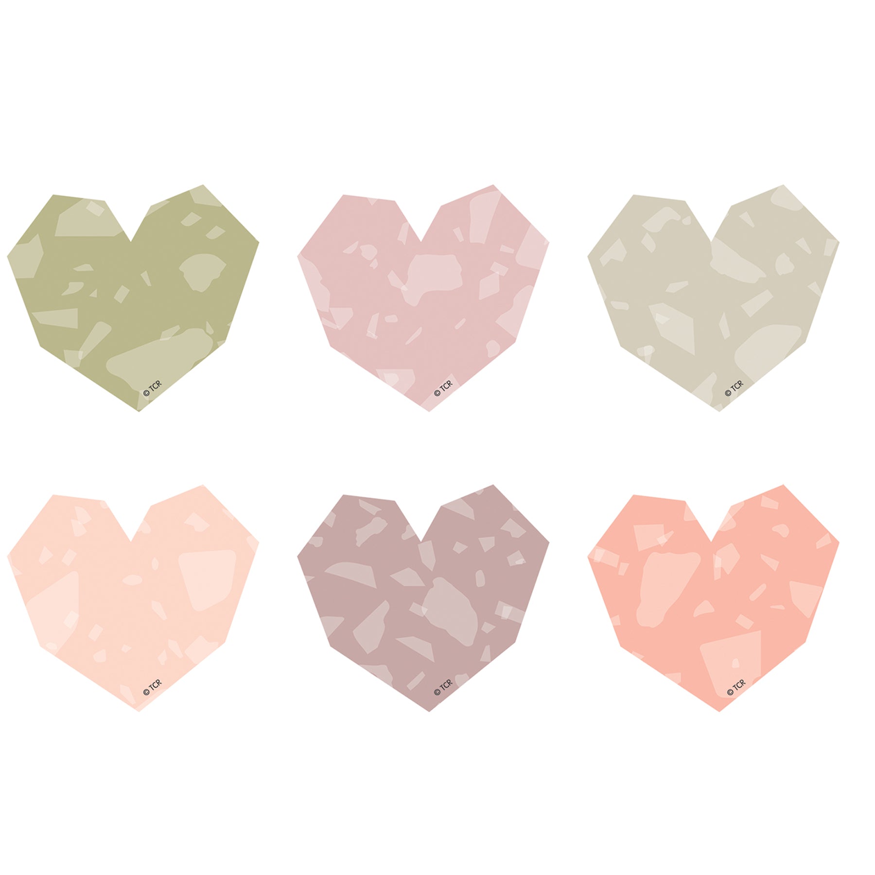 Terrazzo Tones Hearts Mini Accents, Pack of 36