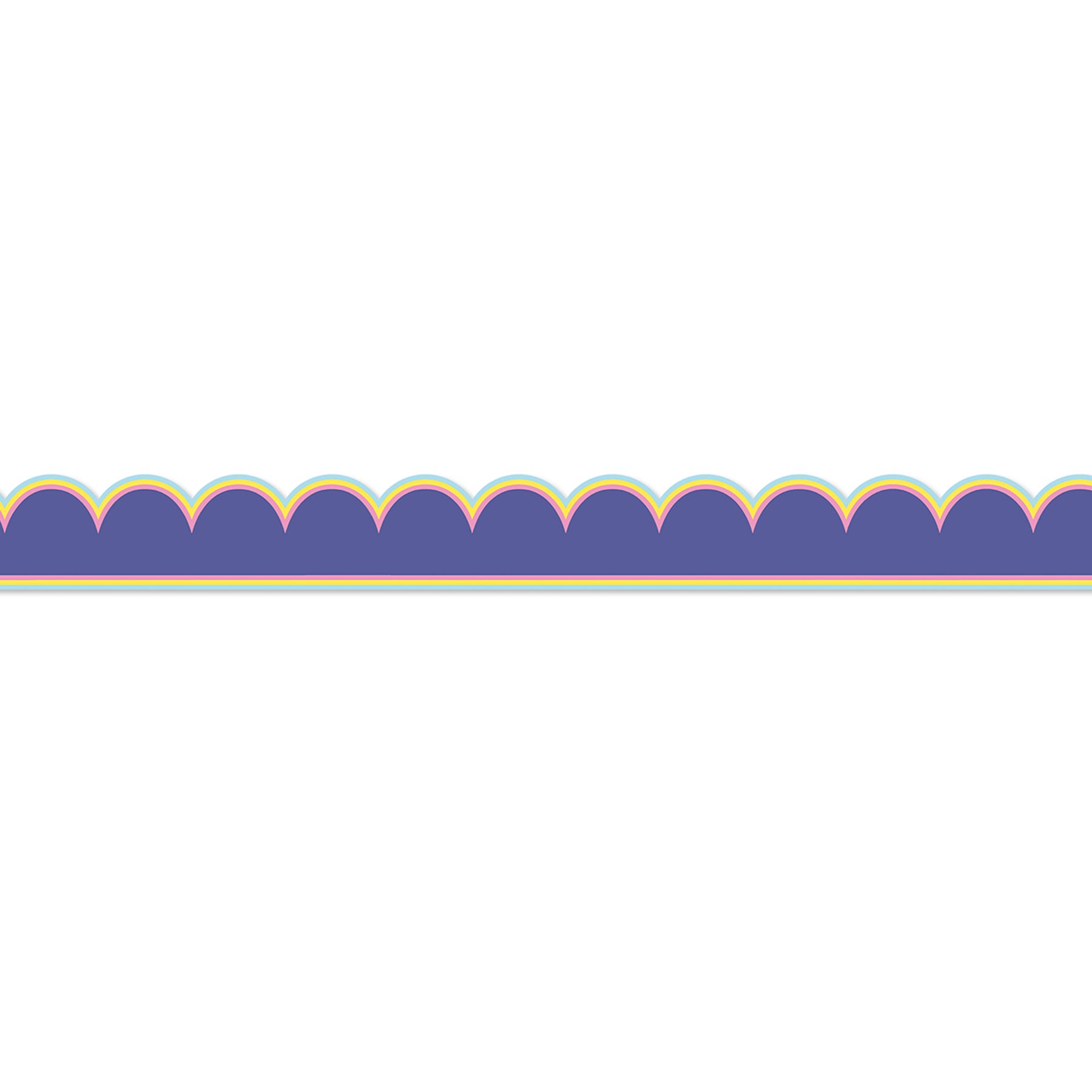 We Stick Together Pop of Purple Scalloped Bulletin Board Borders, 39 Feet