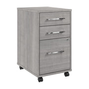 Bush Business Furniture Hustle 3 Drawer Rolling File Cabinet with Lock in Platinum Gray - Assembled - 15.67" Width x 19.69" Depth x 27.36" Height