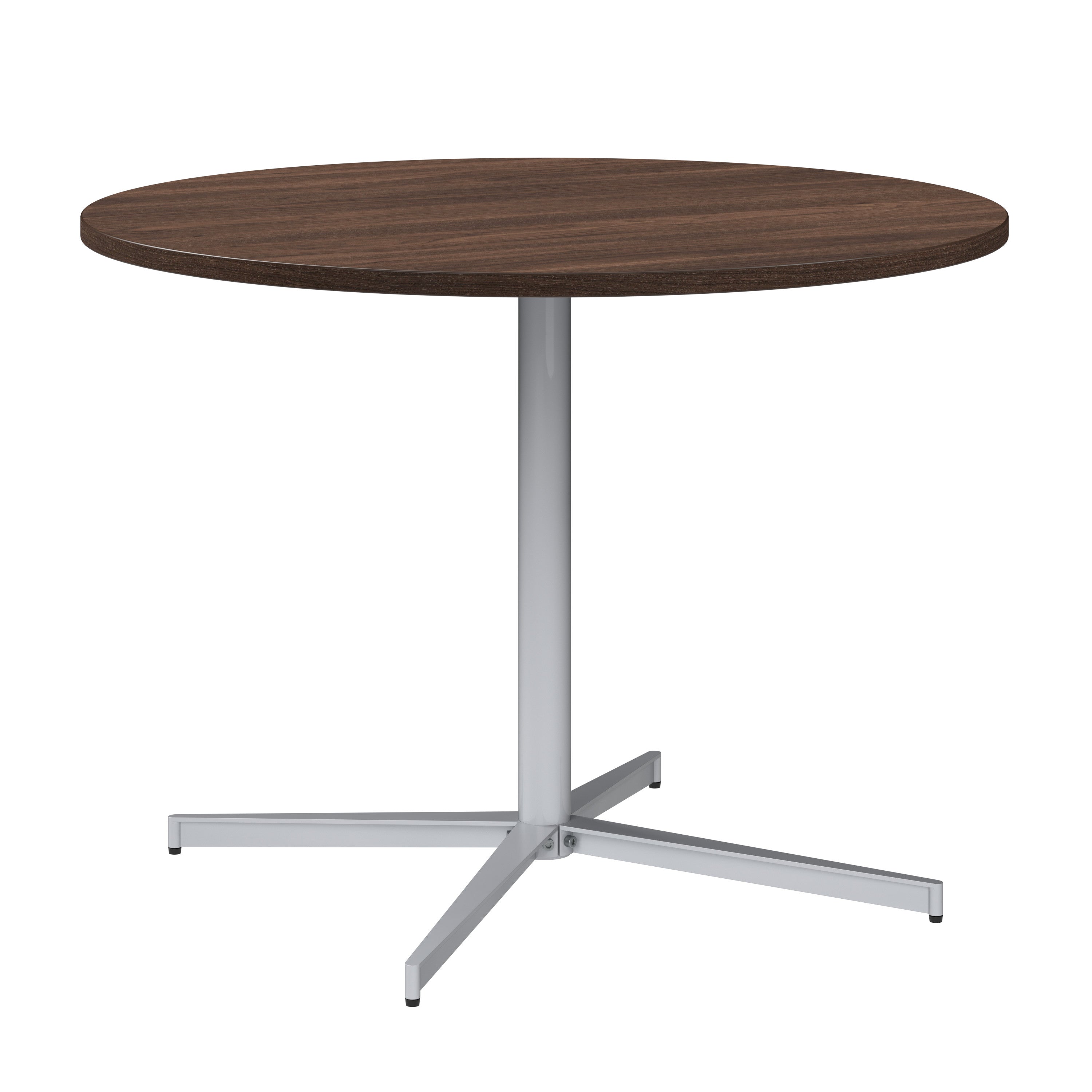 Bush Business Furniture 42-inch Round Conference Table with Metal Base in Black Walnut - 41.38" Width x 41.38" Depth x 30.33" Height