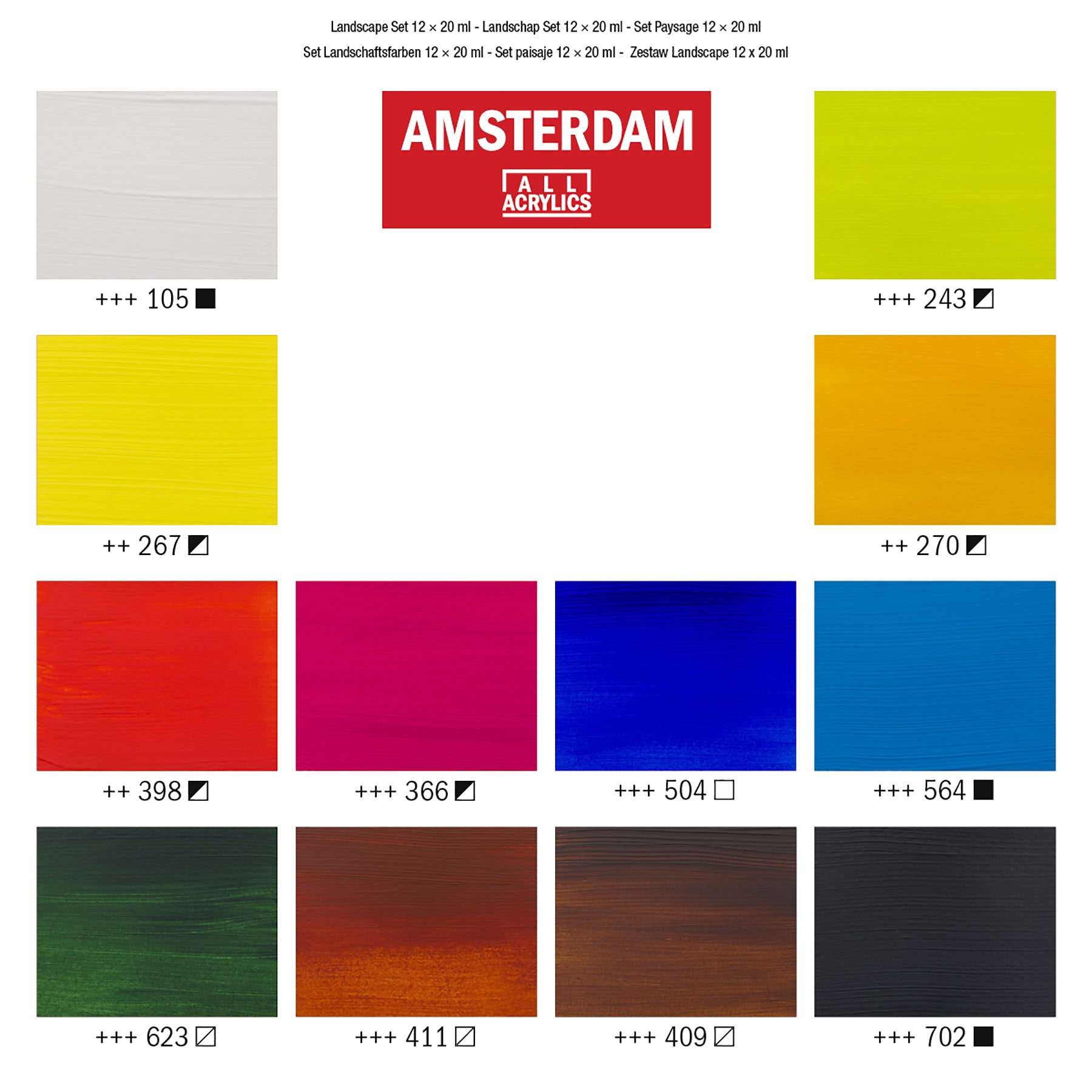 Standard Acrylic Landscape Set, 12 x 20mL