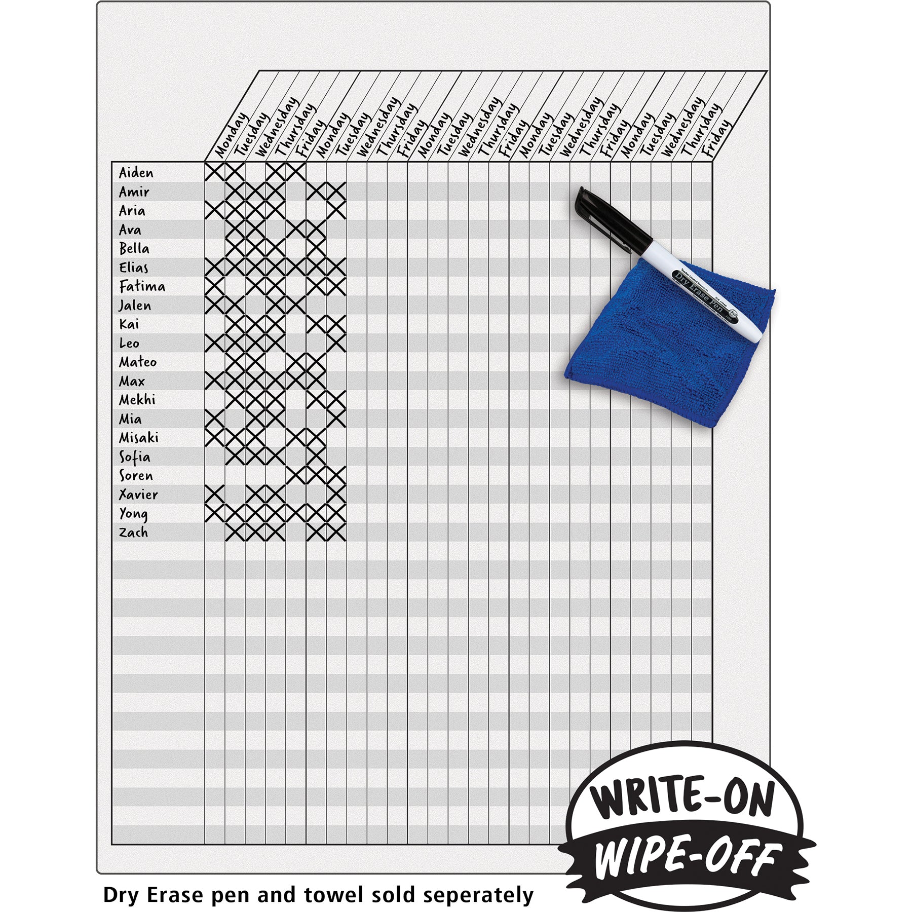 White Incentive Write-On/Wipe-Off Chart
