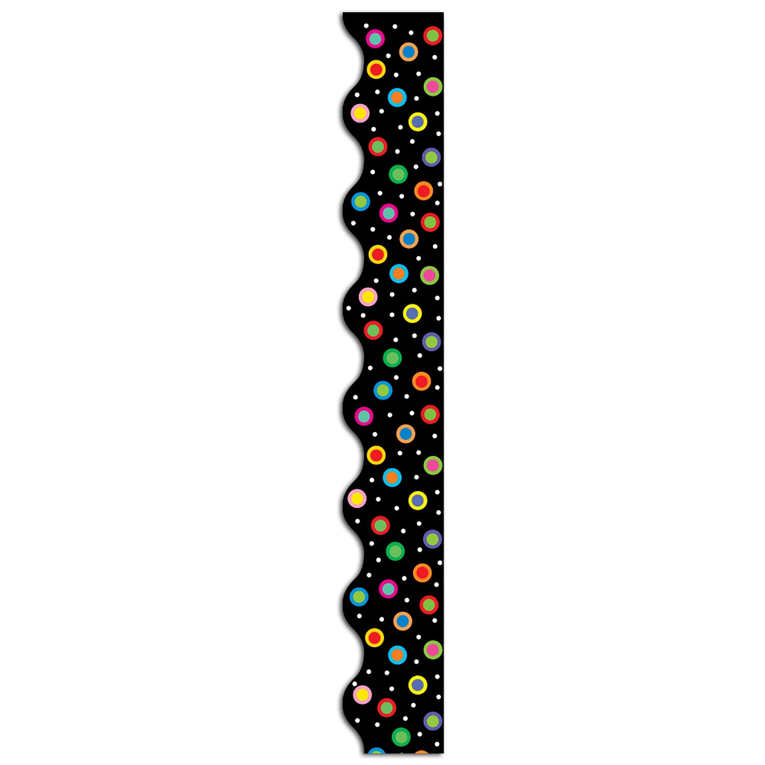 Dots on Black Wavy EZ Border, 48 Feet