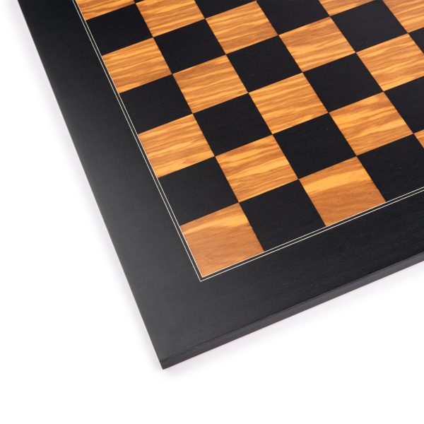 Deluxe Black and Olive Chessboard with Storage Box – Handmade in Spain, 20 in.