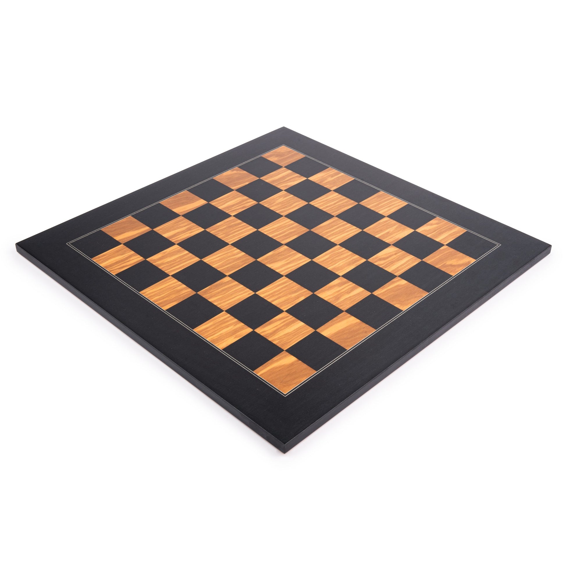 Deluxe Black and Olive Chessboard with Storage Box – Handmade in Spain, 20 in.