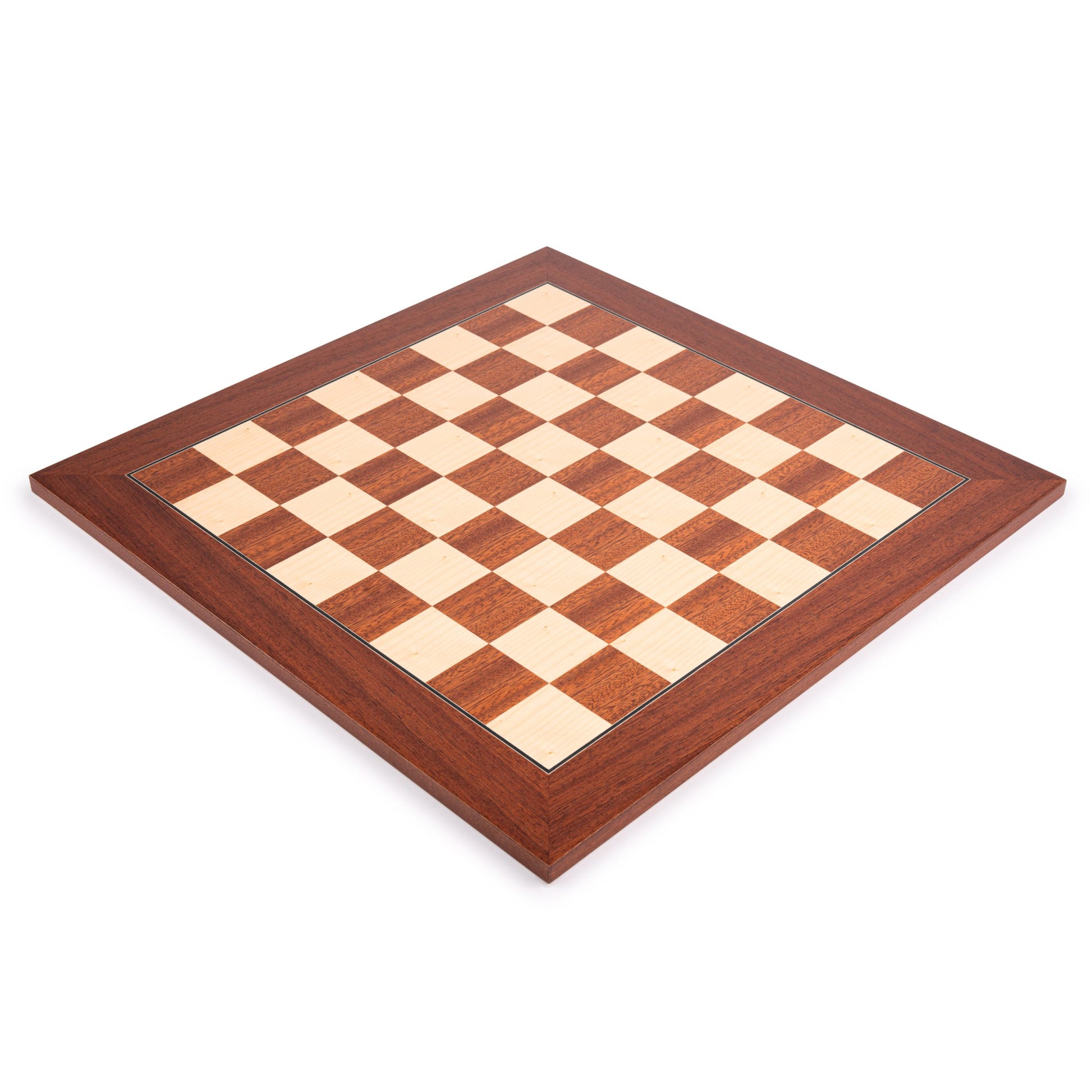 - Deluxe Mahogany Chessboard with Storage Box – Handmade in Spain – 20 in.