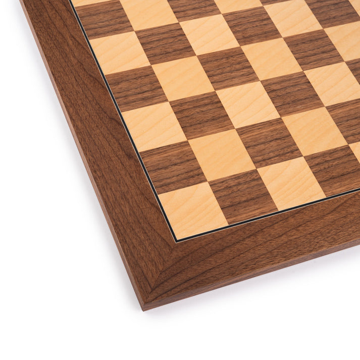 Deluxe Walnut Wood Chess Board – Handmade in Spain, 22 in.
