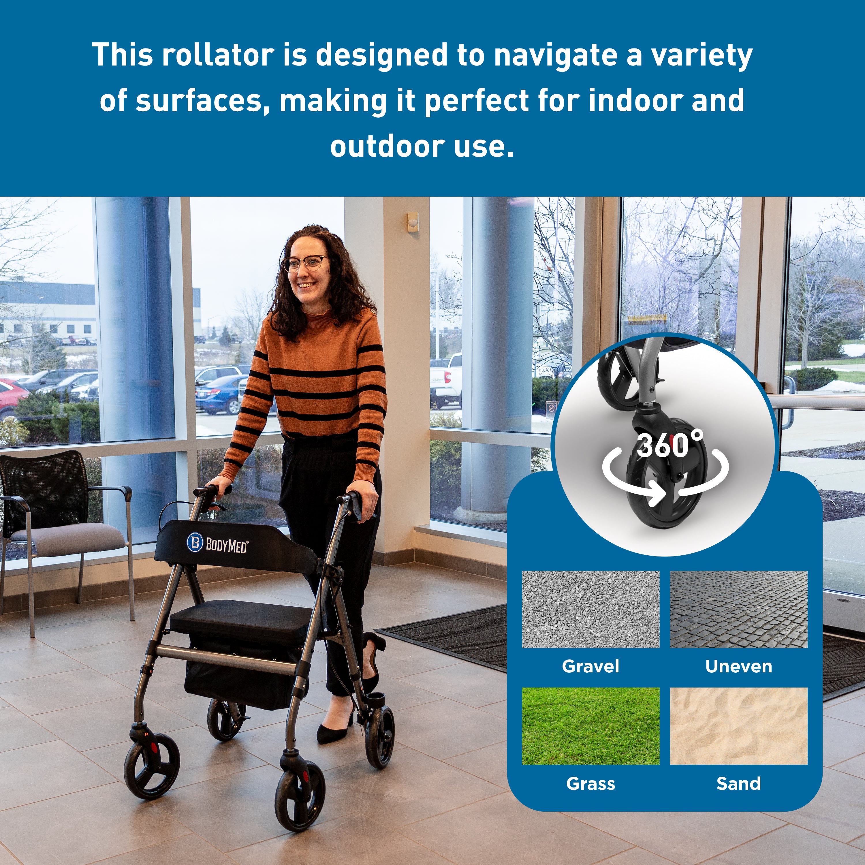 Bodymed Rollator With 8" Wheels