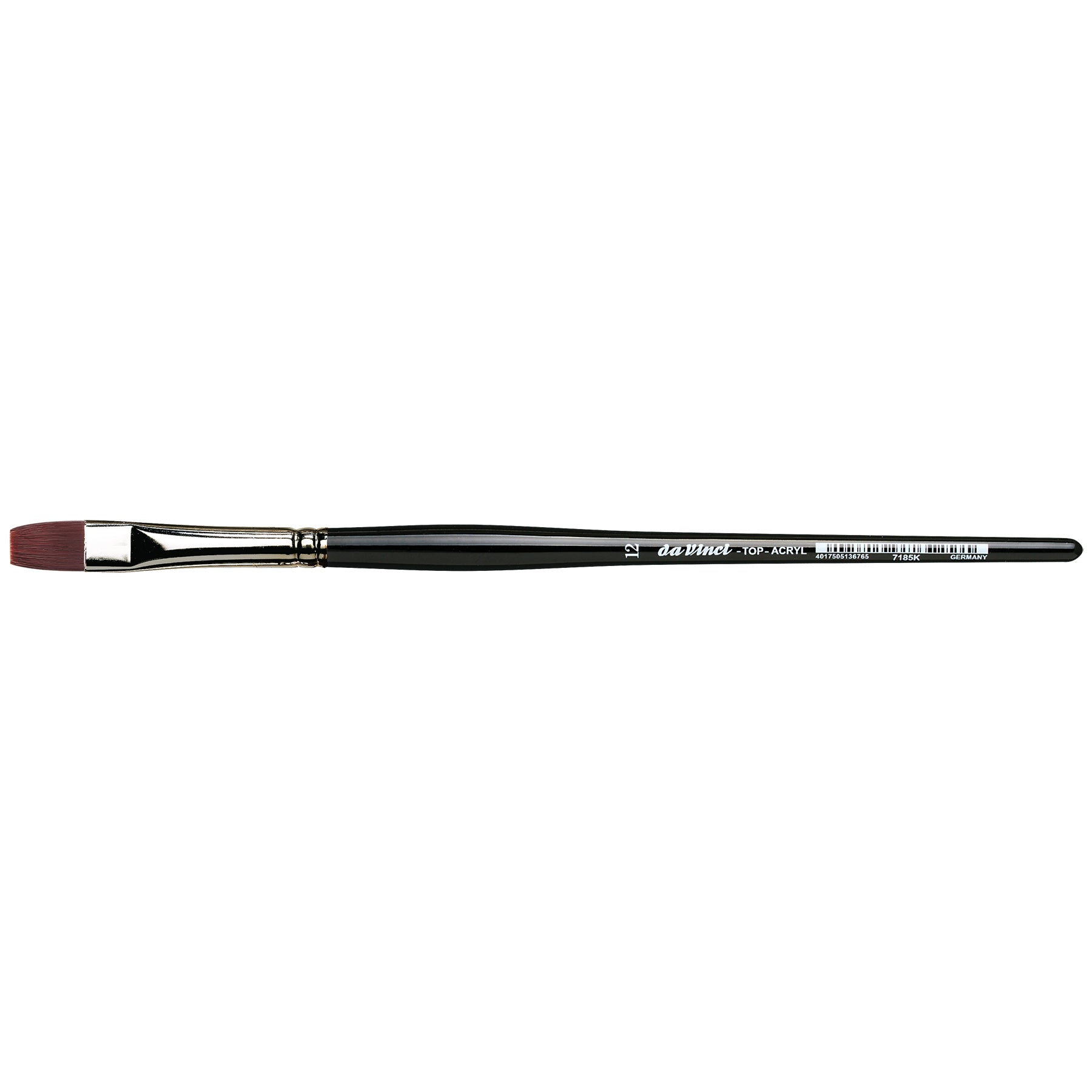 TOP-ACRYL Bright Red-Brown Brush, Synthetic, Acrylic & Oil, Flat, Series 7185K, Size 12