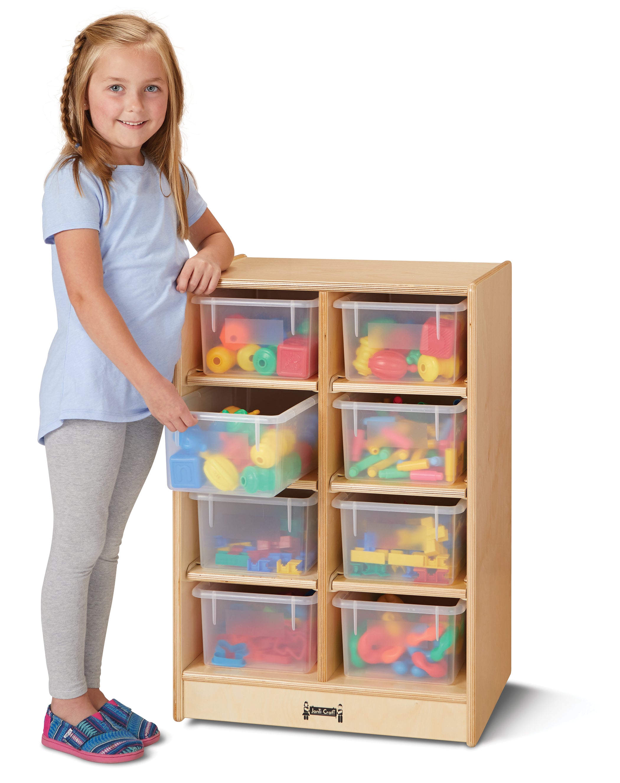 Jonti-Craft® 8 Cubbie-Tray Mobile Unit - with Clear Trays