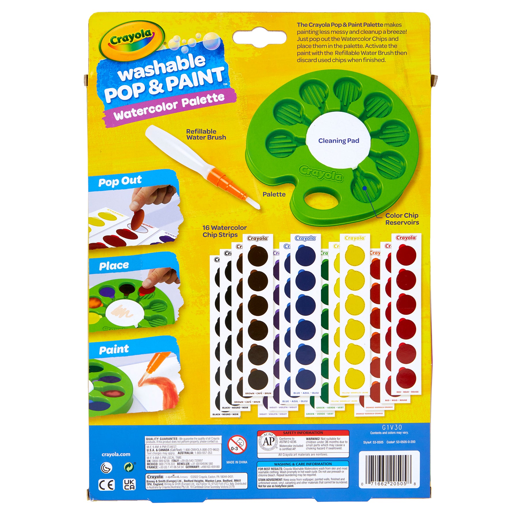 Pop & Paint Washable Watercolor Palette