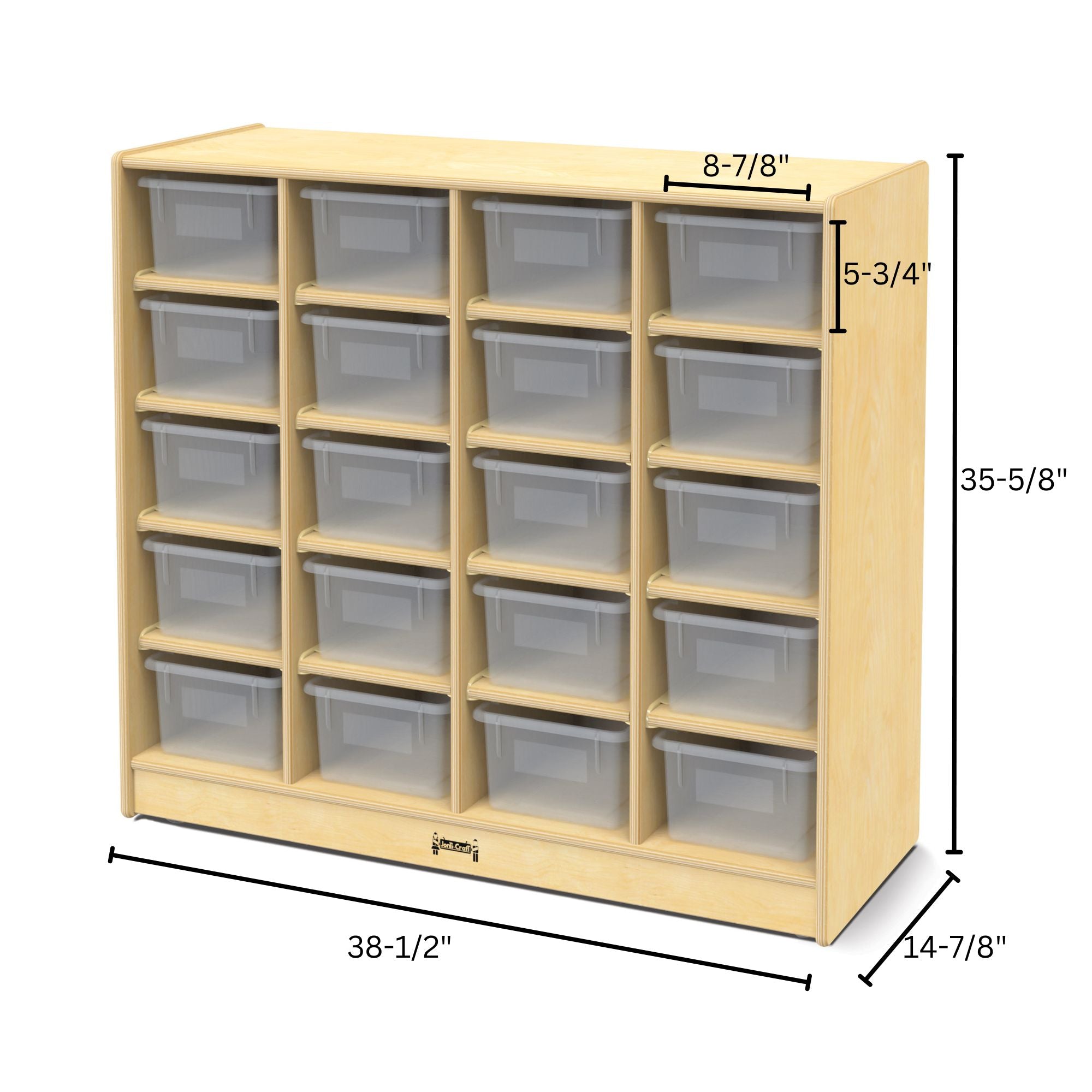 Jonti-Craft® 20 Cubbie-Tray Mobile Unit - with Clear Trays