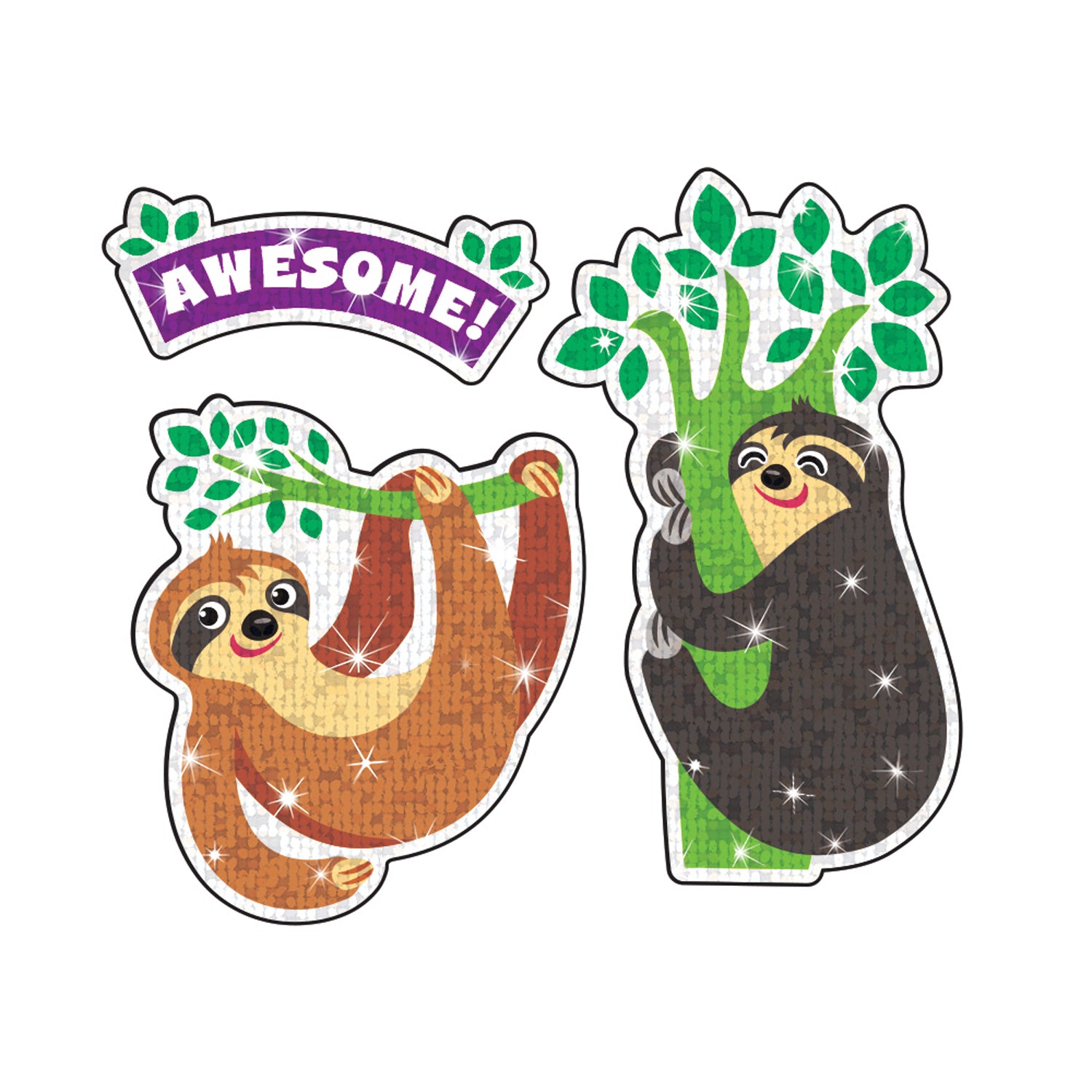 Thoughtful Sloths Sparkle Stickers®, 32 Count