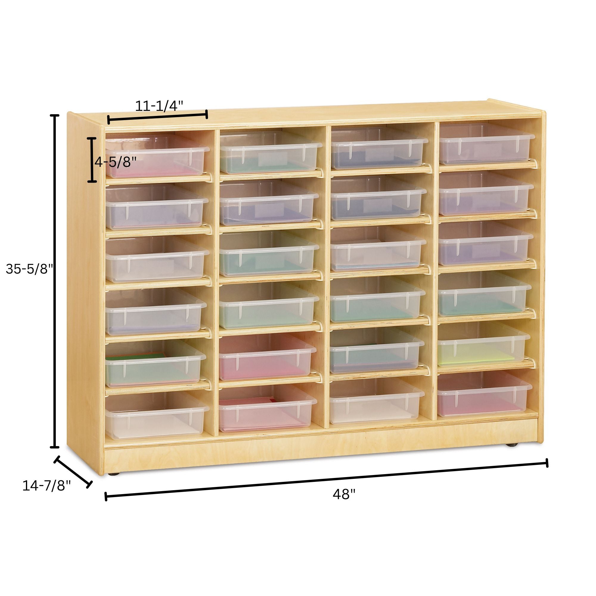 Jonti-Craft® 24 Paper-Tray Mobile Storage - with Clear Paper-Trays
