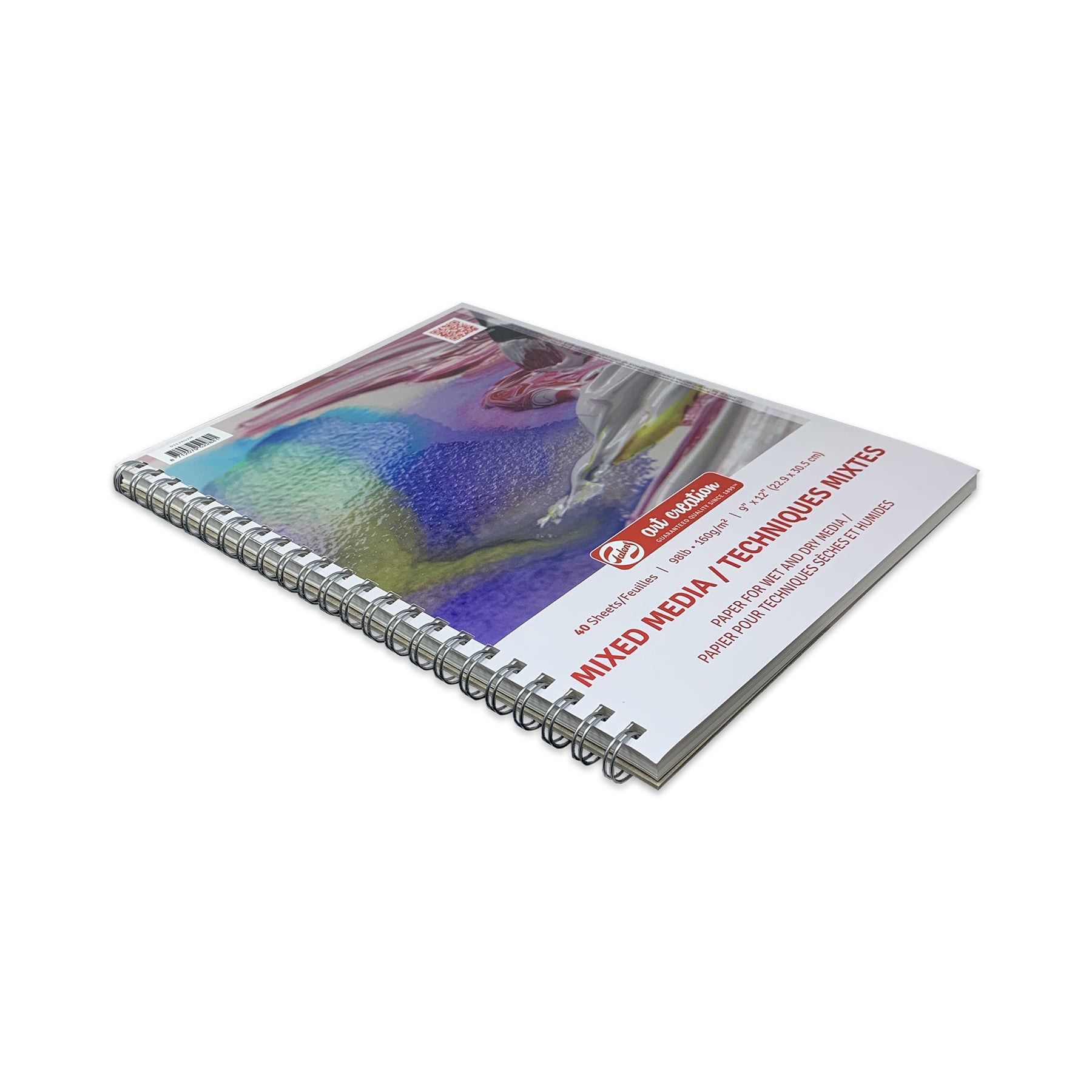 Mixed Media Paper Pad, Spiral Bound, 98lbs, 9" x 12", 40 Sheets