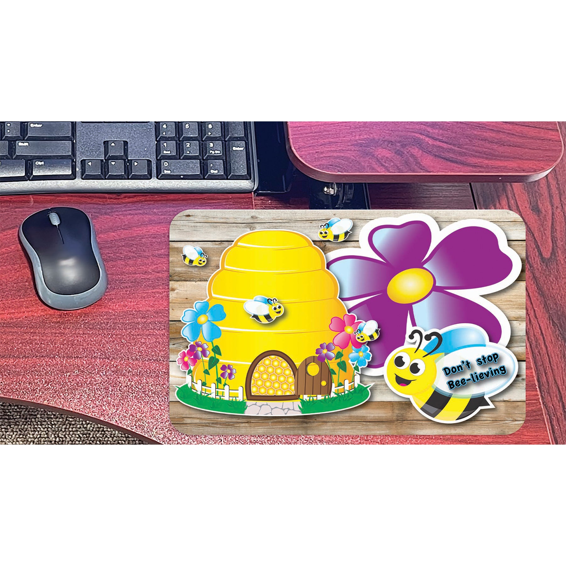 The Original Fun Mat® Computer Mouse Pad, 11.75x8 in, Bee-Lieve, Bee Theme