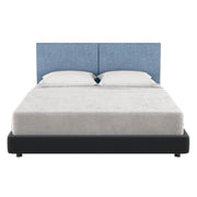Jaxx Panelist Modern Padded Headboard- Set of 2 Wall Mounted Panels (Each 22.5" x 30")- Queen Double Tall, Microvelvet Petrol Blue