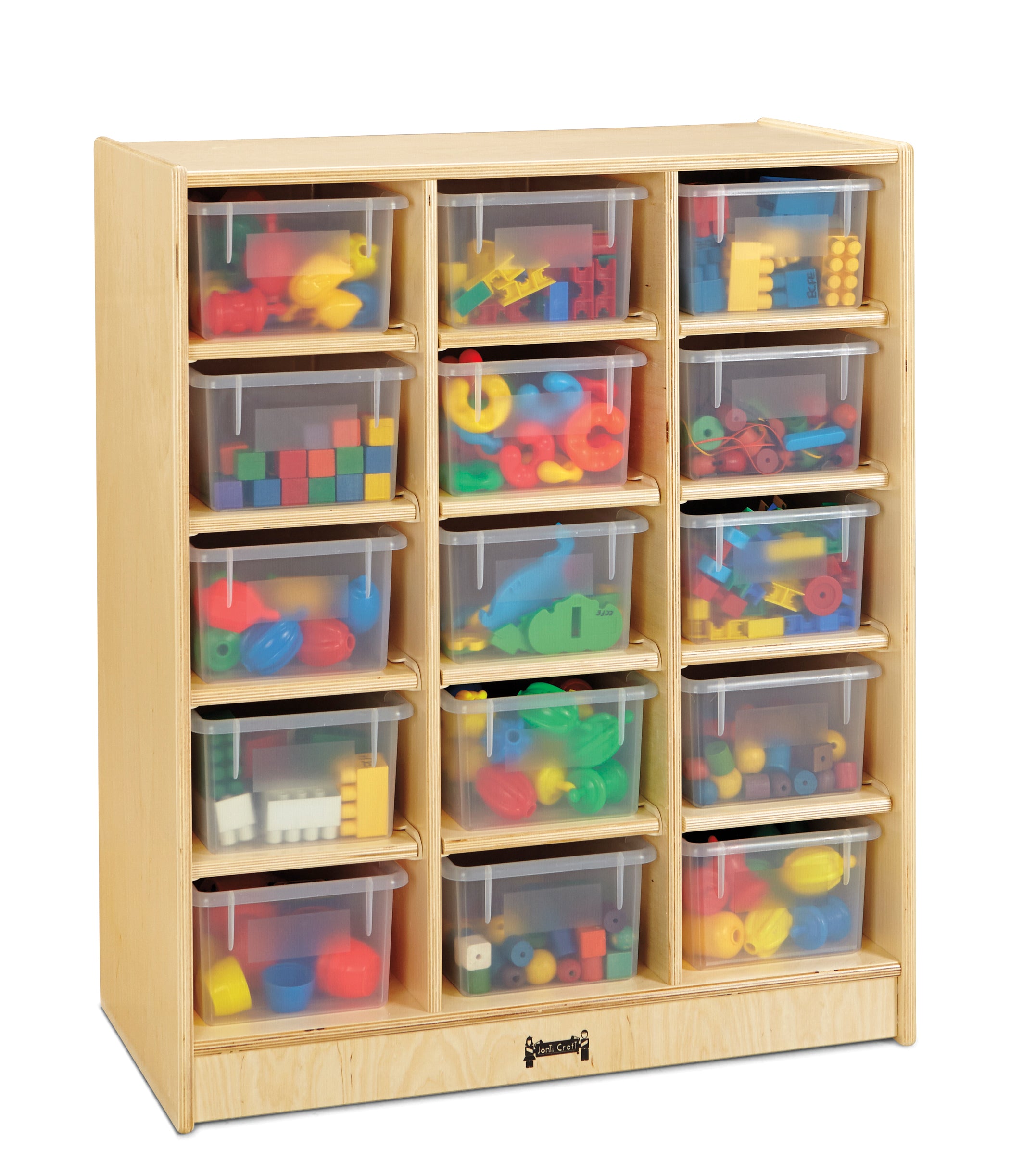 Jonti-Craft® 15 Cubbie-Tray Mobile Unit – with Colored Trays