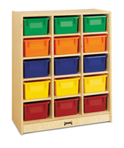 Jonti-Craft® 15 Cubbie-Tray Mobile Unit  with Colored Trays - Magnetic Write-n-Wipe Back