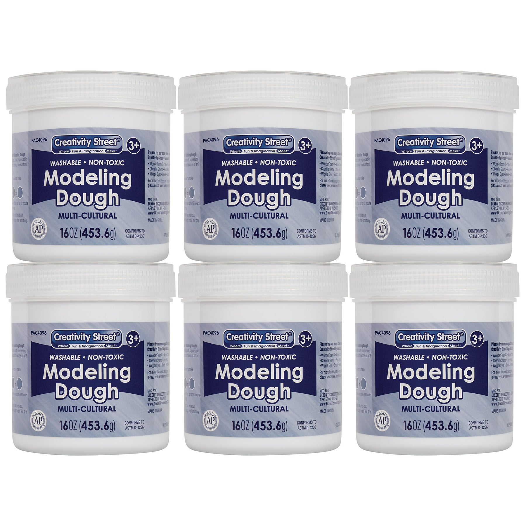 Modeling Dough, 6 Multi-Cultural Assortment, 1 lb. Per Color, 6 Pieces