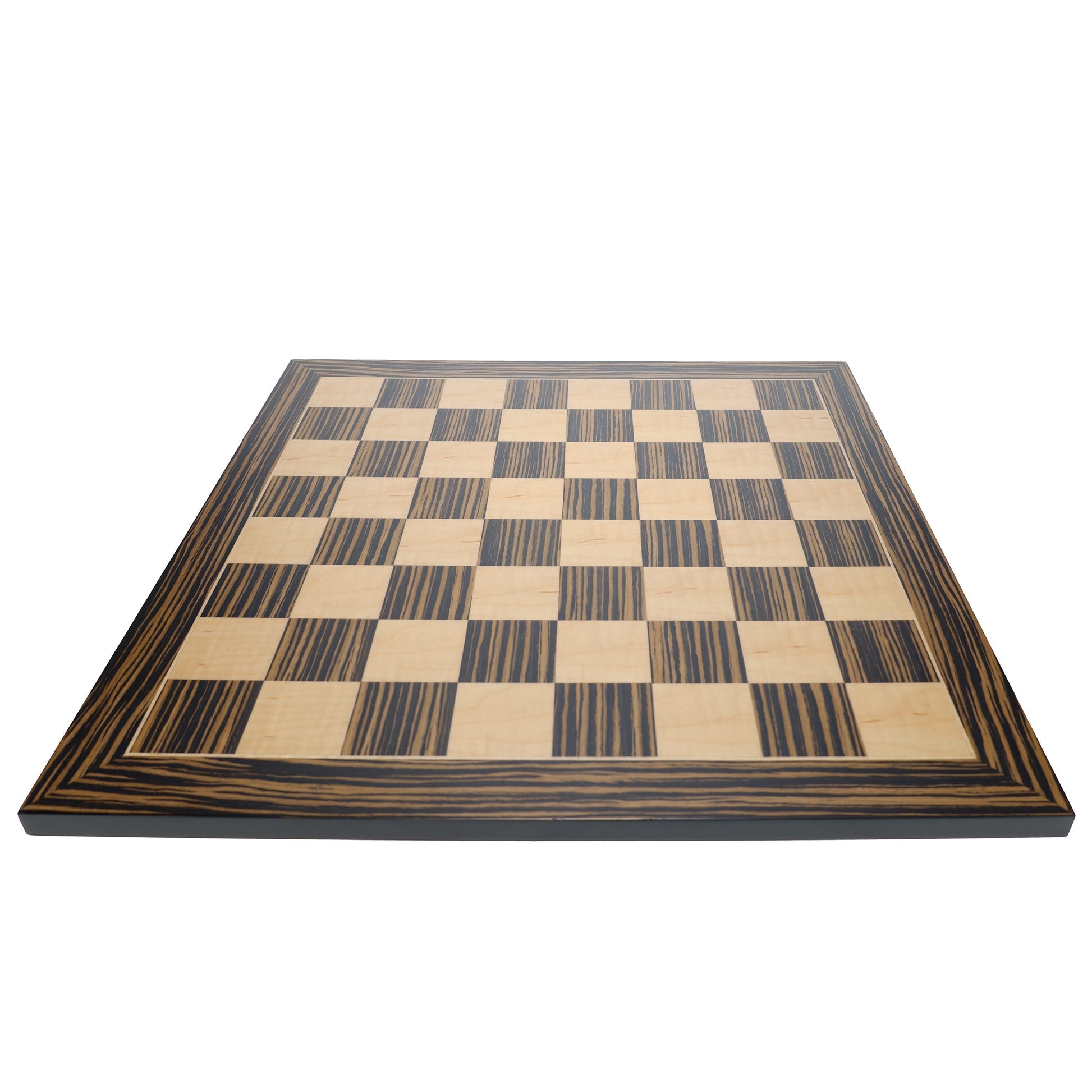 Deluxe Chess Board, Zebra & Natural Wood - 15 in