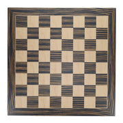 Deluxe Chess Board, Zebra & Natural Wood 19 in