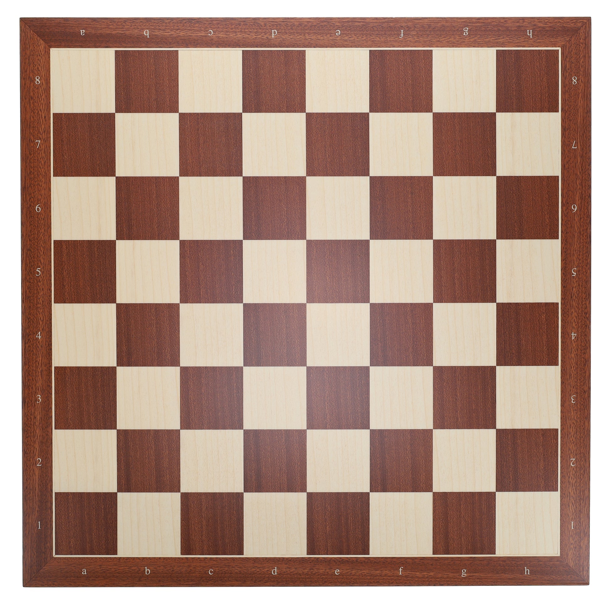 Walnut and Sycamore Wooden Chess Board with Algebraic Notation - 21.25 in.