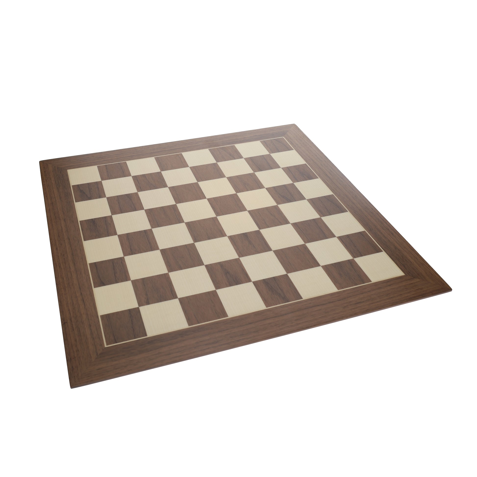 Deluxe Walnut and Sycamore Wooden Chess Board - 21.75 inches