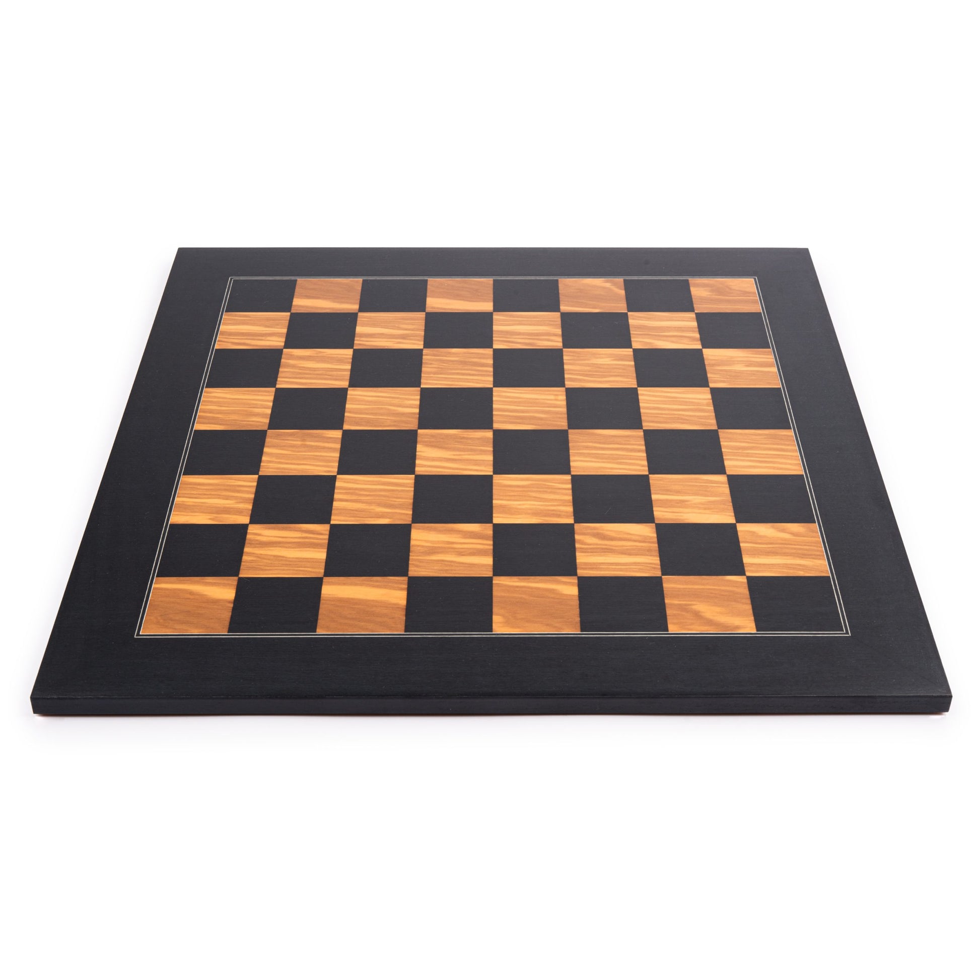 Deluxe Black & Olive Wood Chess Board – Handmade in Spain, 22 in.