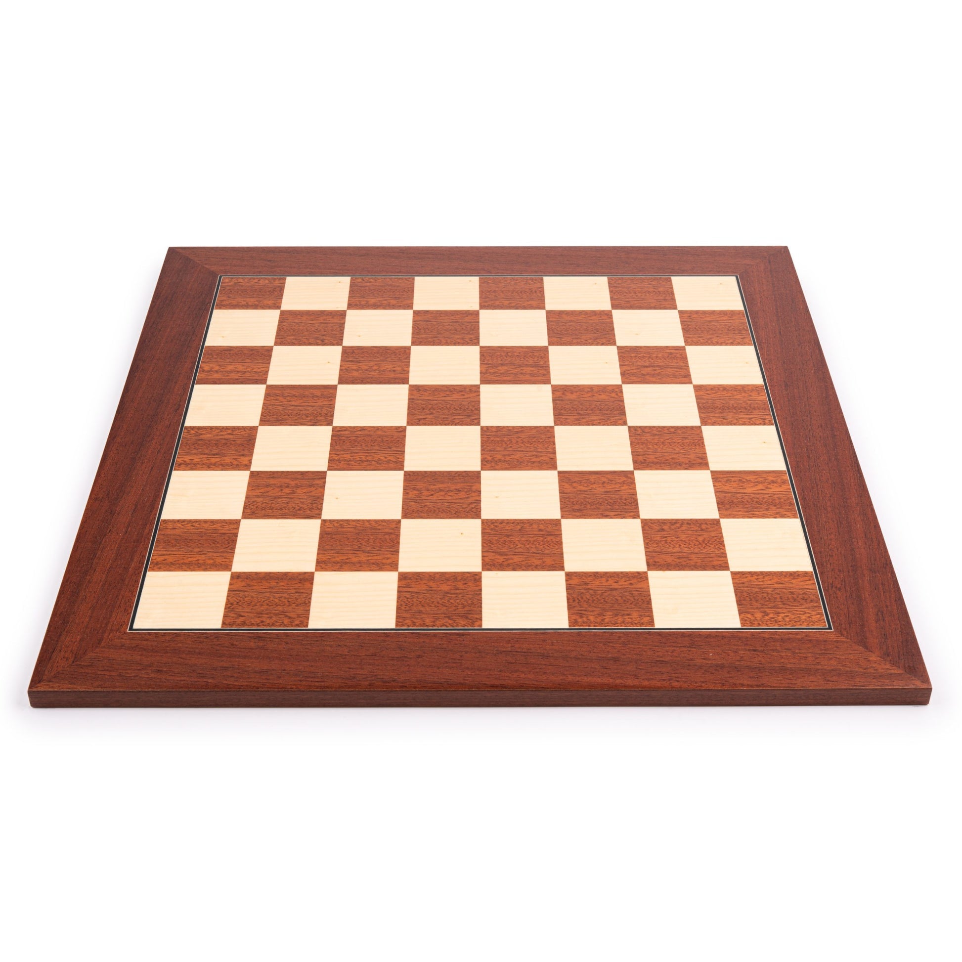 - Deluxe Mahogany Chessboard with Storage Box – Handmade in Spain – 20 in.
