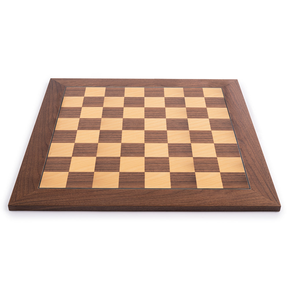Deluxe Walnut Wood Chess Board – Handmade in Spain, 22 in.