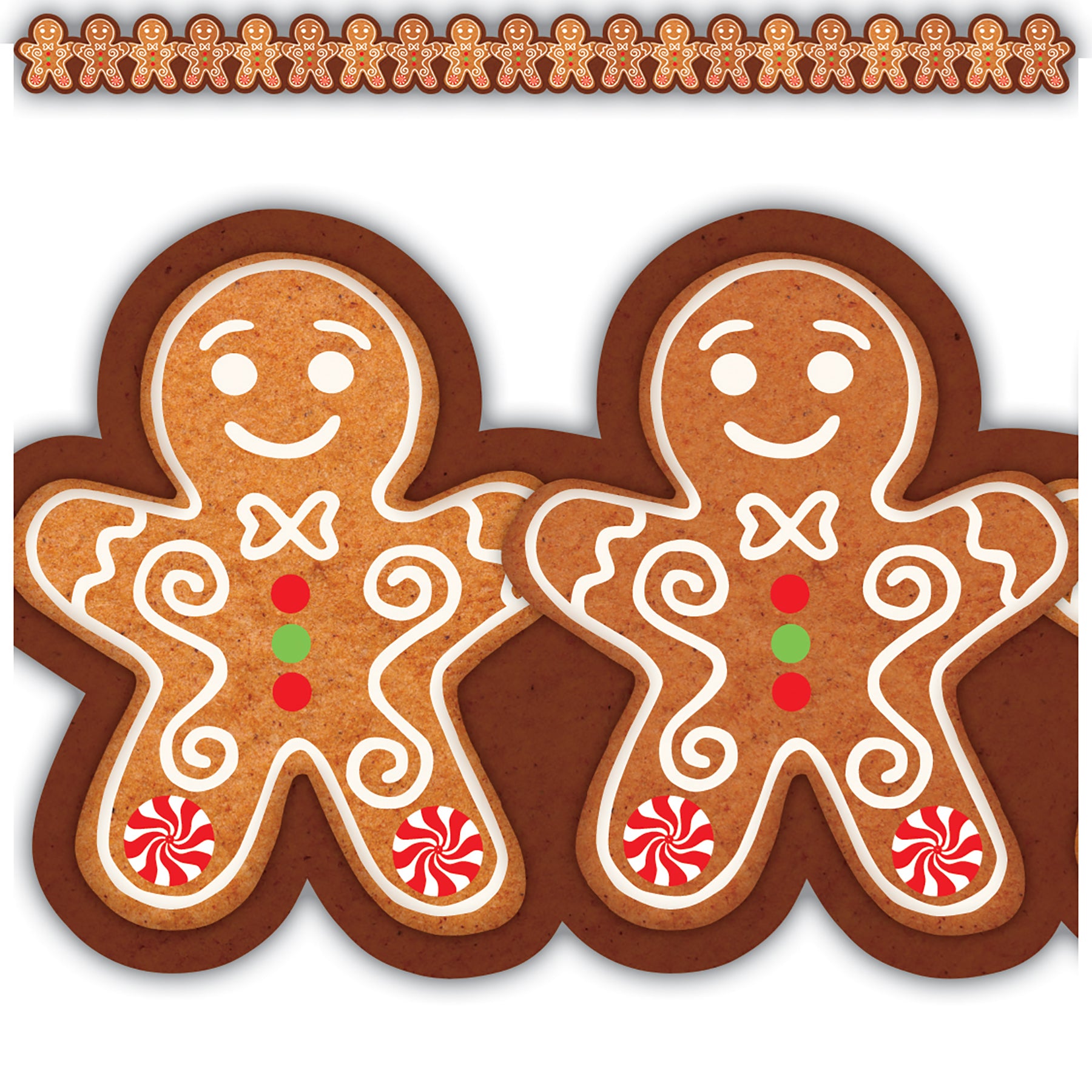 Gingerbread Cookies Die-Cut Border Trim, 35 Feet