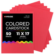 Hygloss Colored Cardstock - 11"x17", 50 sheets, Red
