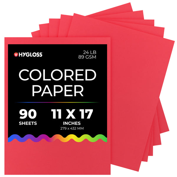 Hygloss Colored Paper - 11"x17", 90 count, Red