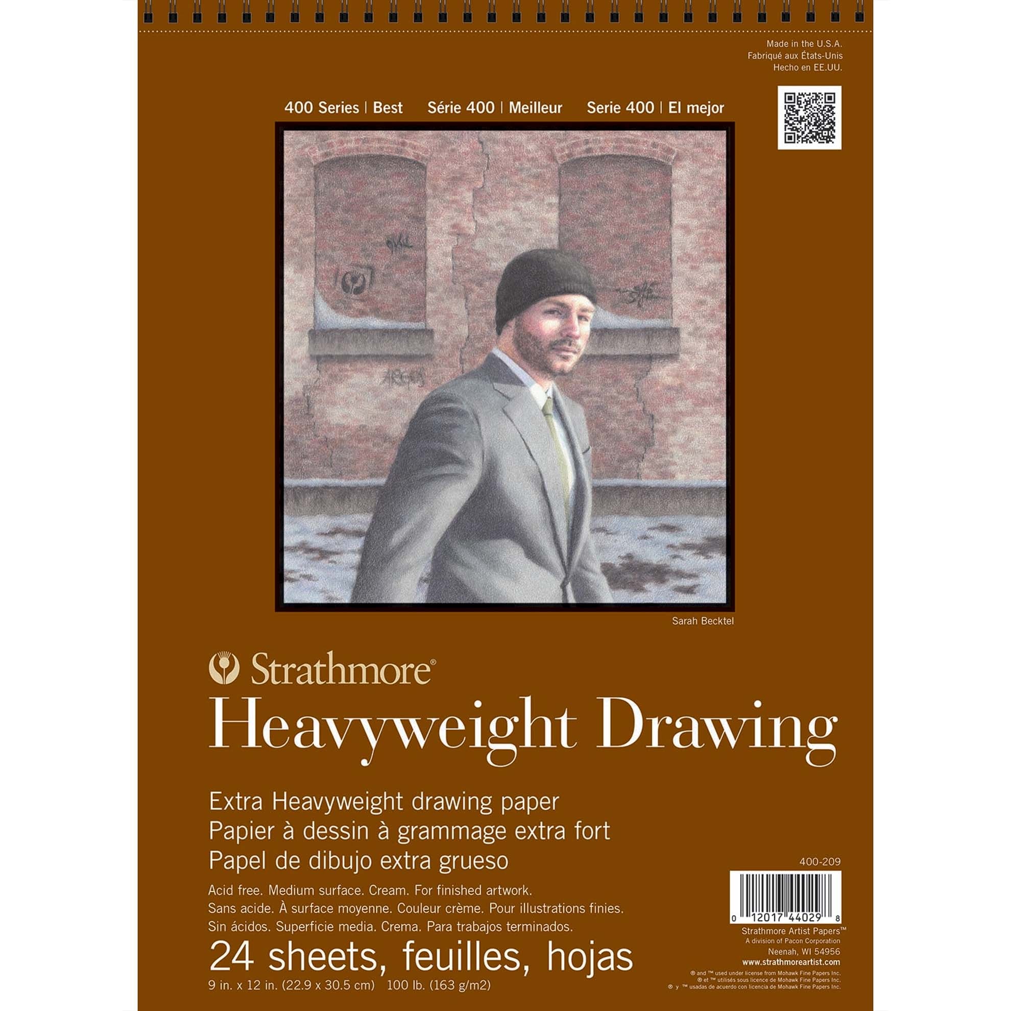 400 Series Drawing Paper Pad, Heavyweight, Top Wire Binding, 24 Sheet, 9x12 inch, 1 Count