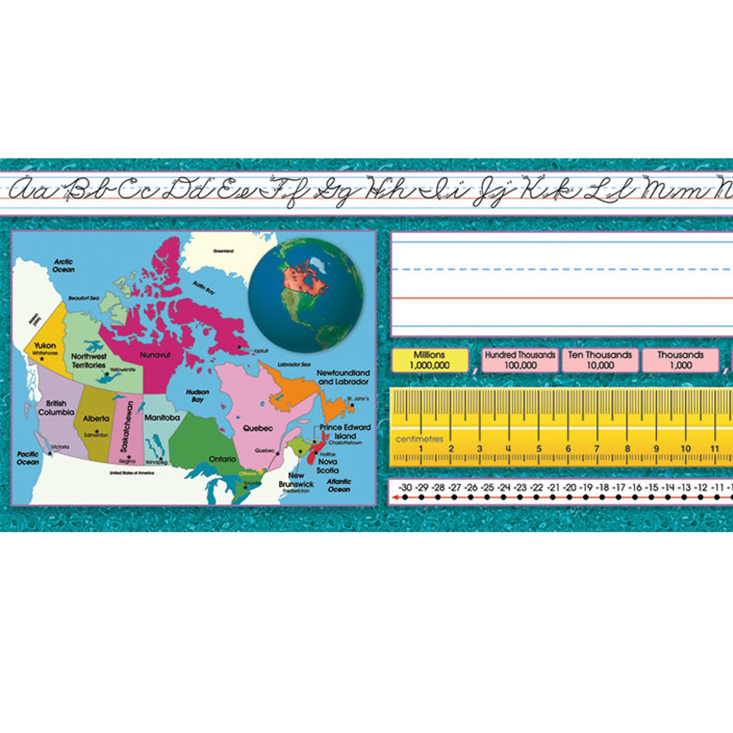 Traditional Cursive Canadian Desk Plates, 19" x 5", Pack of 36