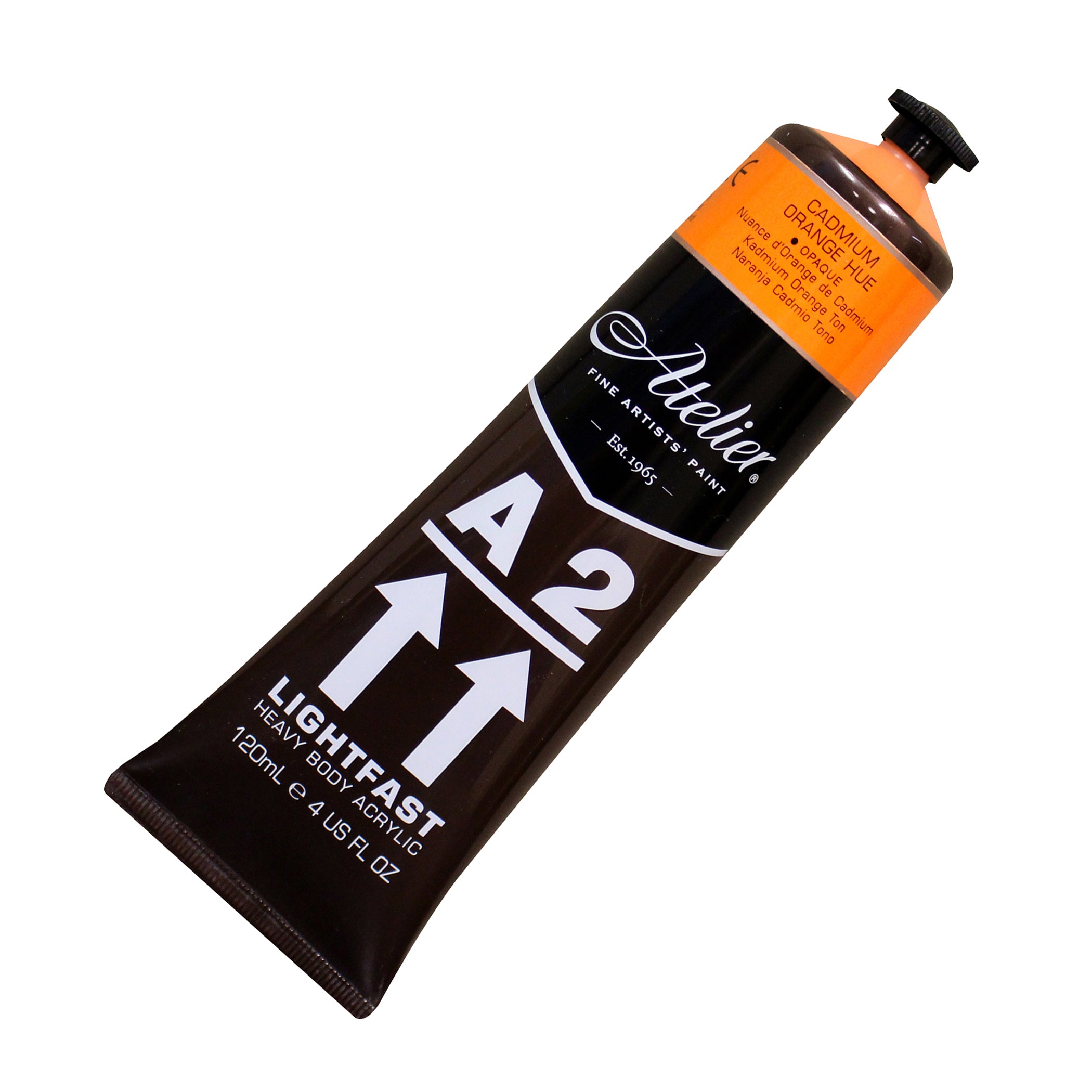 A2 Heavy Body Lightfast Artist Acrylic, 4 oz., Cadmium Orange Hue