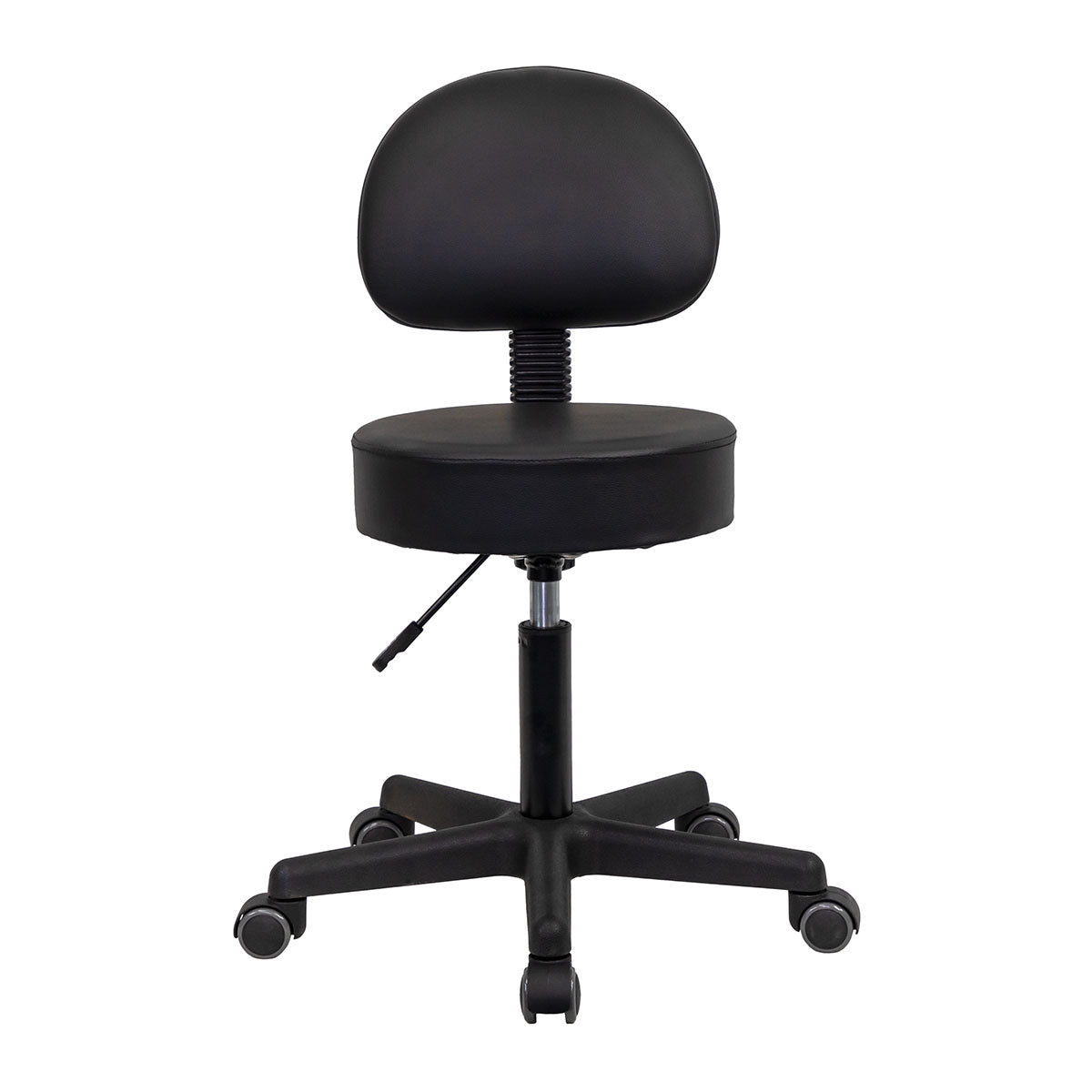 CanDo Pneumatic Stool with Back, Black