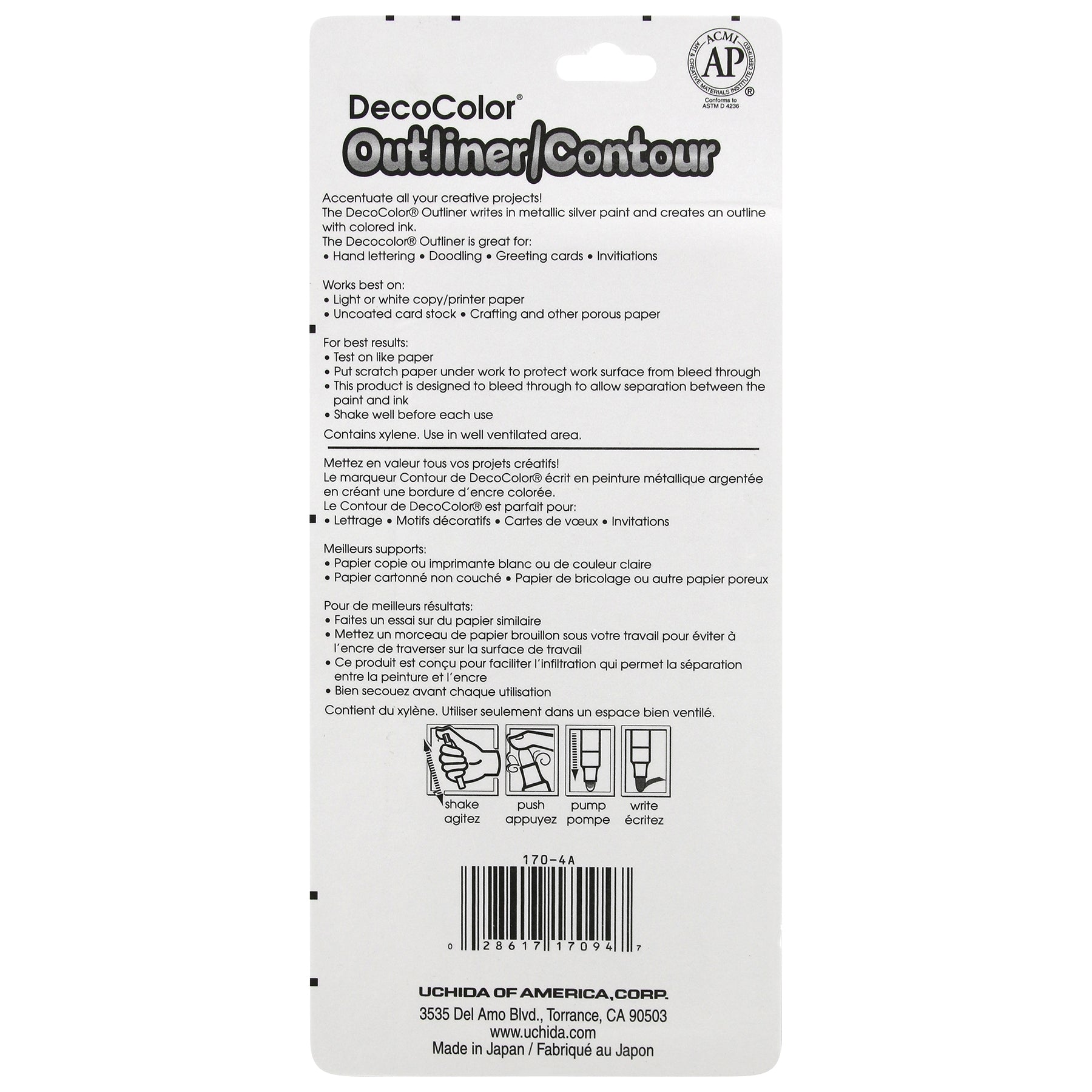 DecoColor® Outliner Oil-Based Fine Point Marker, Pack o f 4