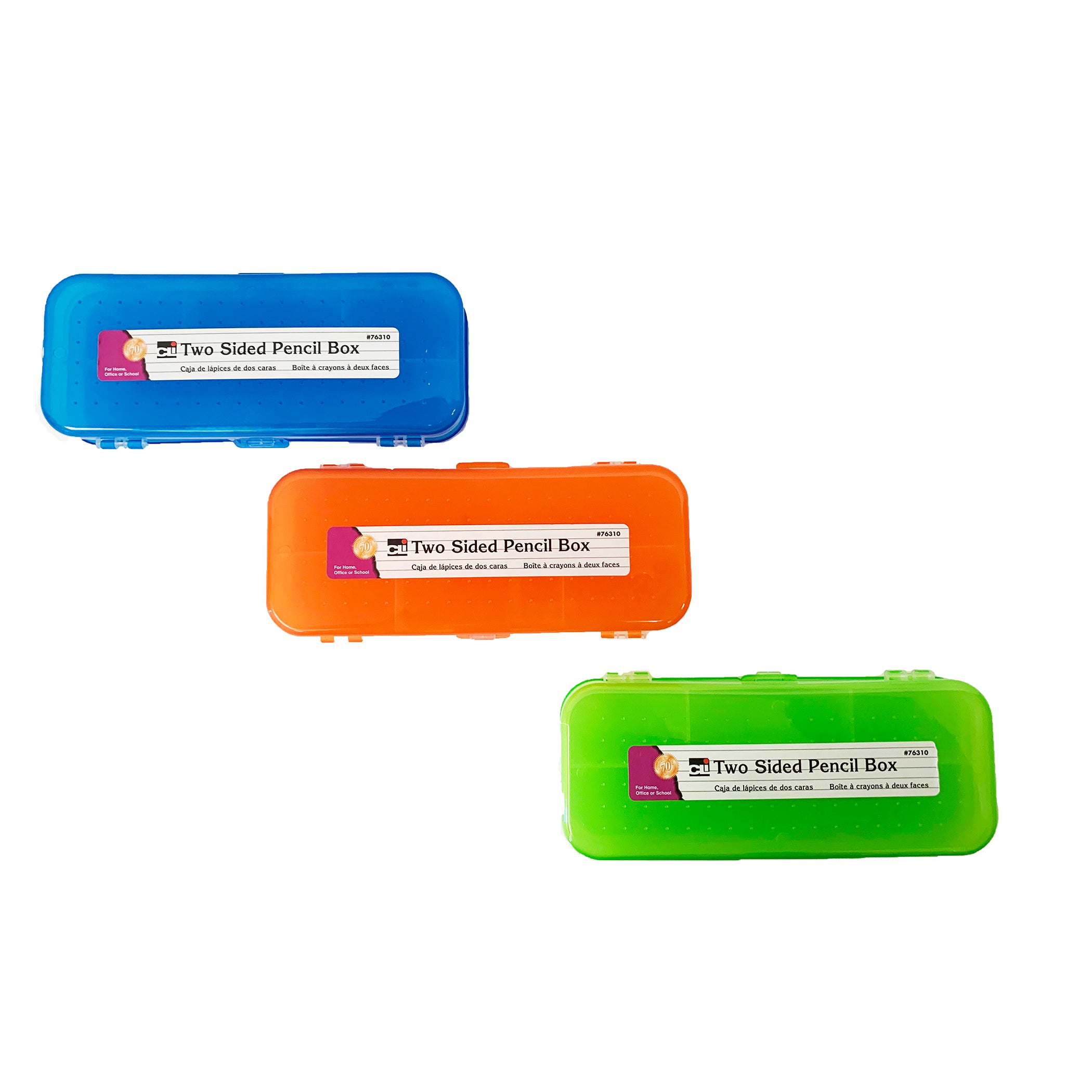 Pencil Box, Double Sided, Assorted Colors, Pack of 24