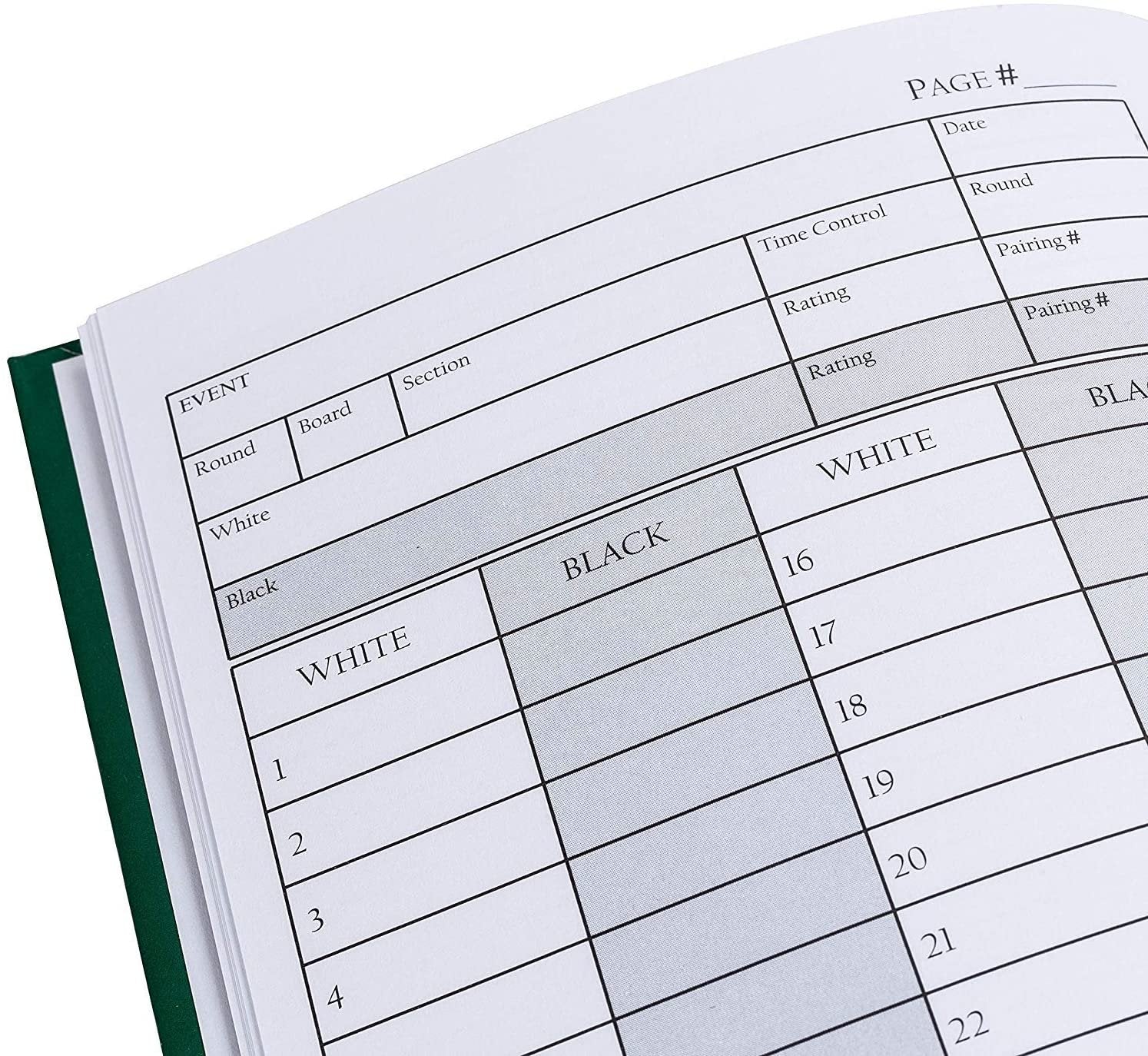 Accessories  &  Clocks Hardcover Chess Scorebook Matte Green W/Metallic Copper Imprint, Soft Touch Cover, 8 1/8" X 5 1/4" X 3/4"