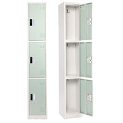 72" H x 12" W  Triple Tier Steel Storage Locker with Digital Lock, Misty Green