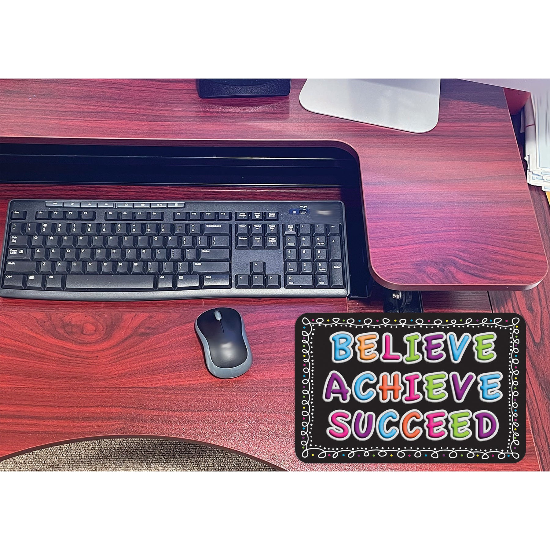 The Original Fun Mat® Computer Mouse Pad, 11.75x8 in, Believe, Achieve, Succeed, Chalk Loops