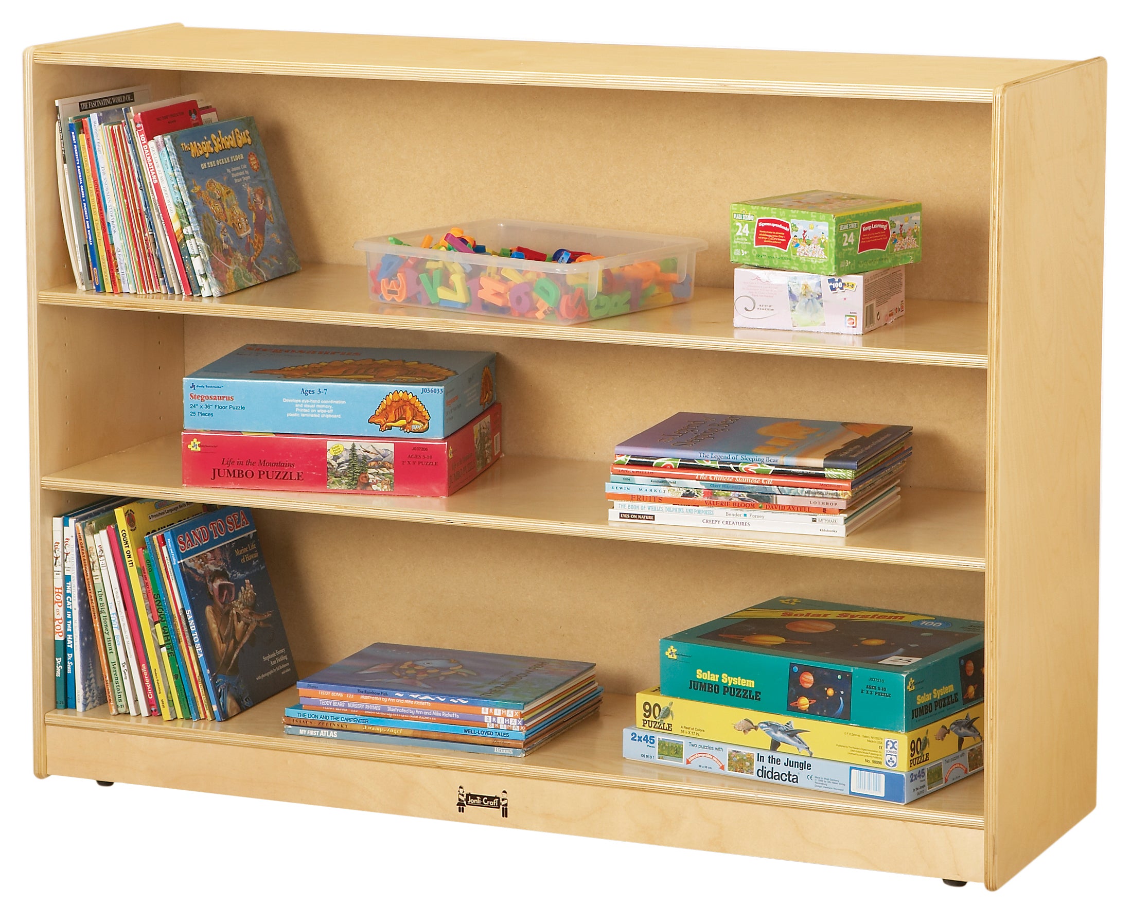 Jonti-Craft® Super-Sized Adjustable Mobile Straight-Shelf - Magnetic Write-n-Wipe Back