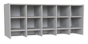 Rainbow Accents® 10 Section Wall Mount Coat Locker - without Trays - Gray
